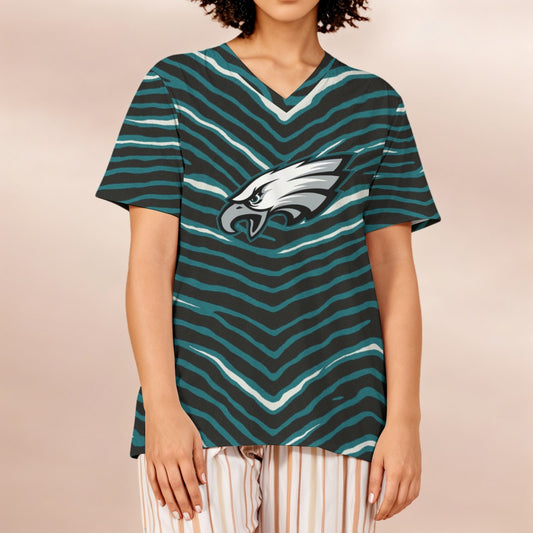 Philadelphia Football Game Day All-Over Print Women's Loose V-Neck Short-Sleeve T-Shirt