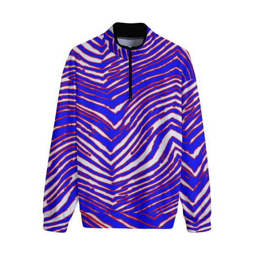 Buffalo Bills Zubaz Men's Stand-up Collar Sweater With Zipper Closure