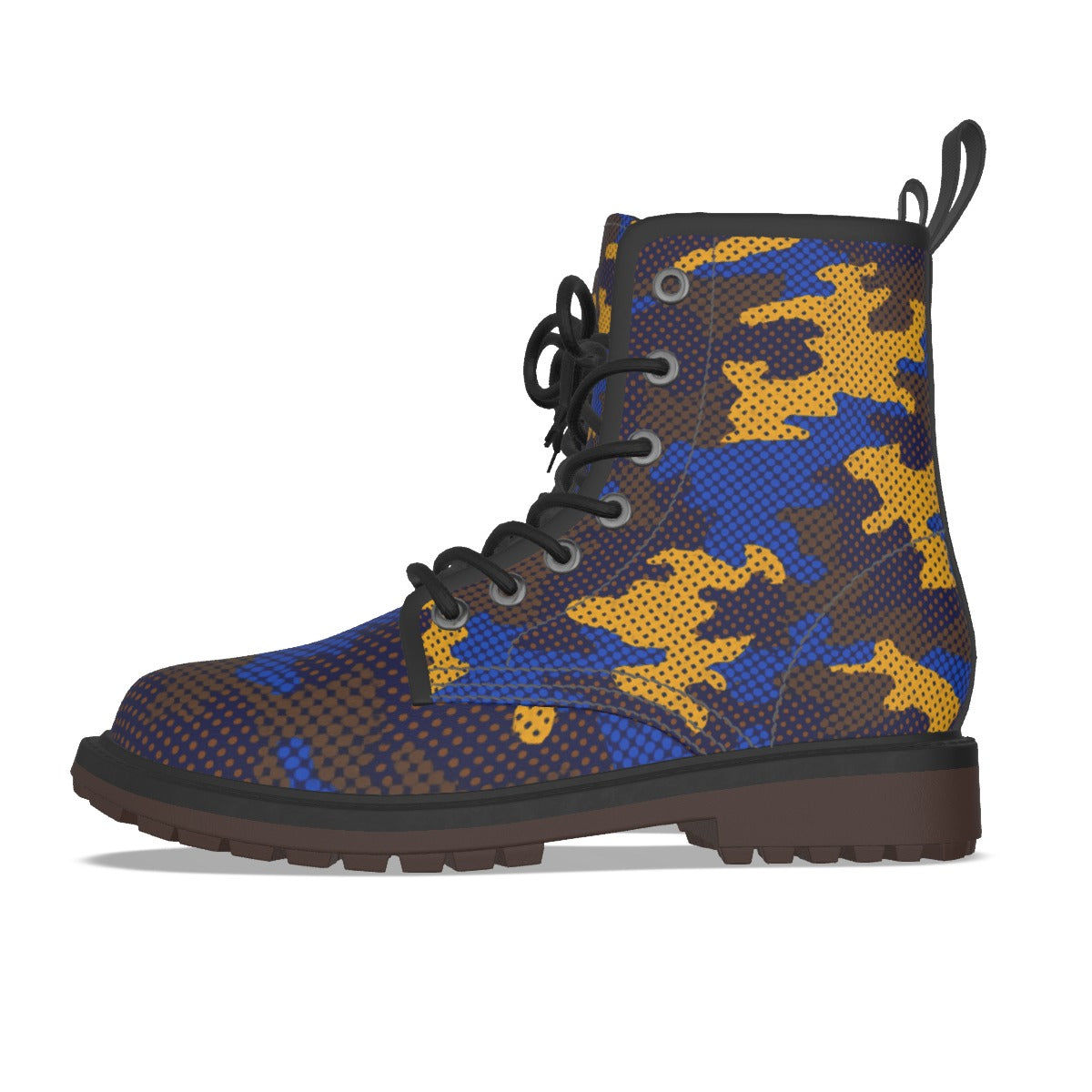 Urban Legend California Los Angeles Blue and Gold Camo Martin Short Boots – UCLA-Inspired Game Day S