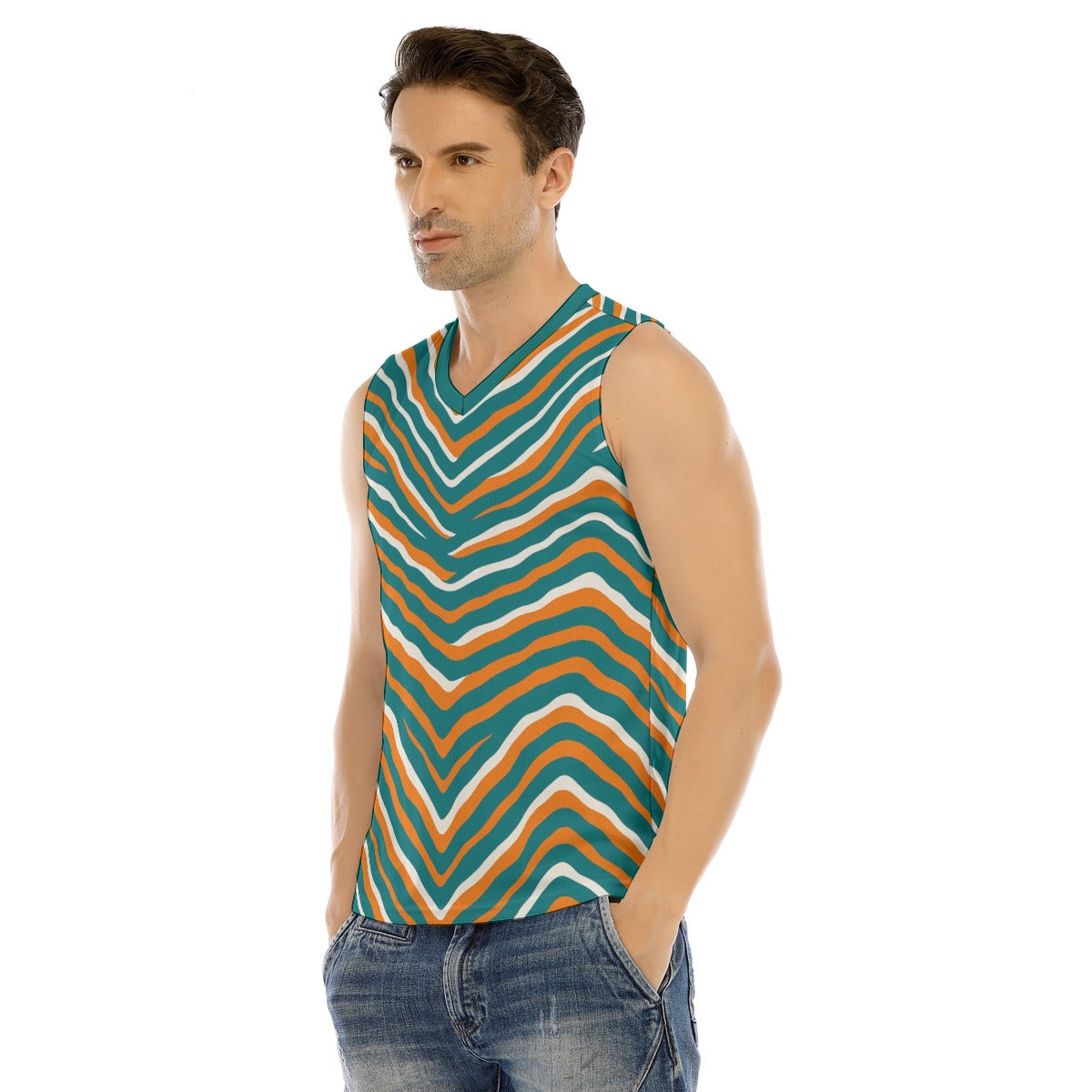 Miami Football Game Day All-Over Print Men's V-neck Tank Top