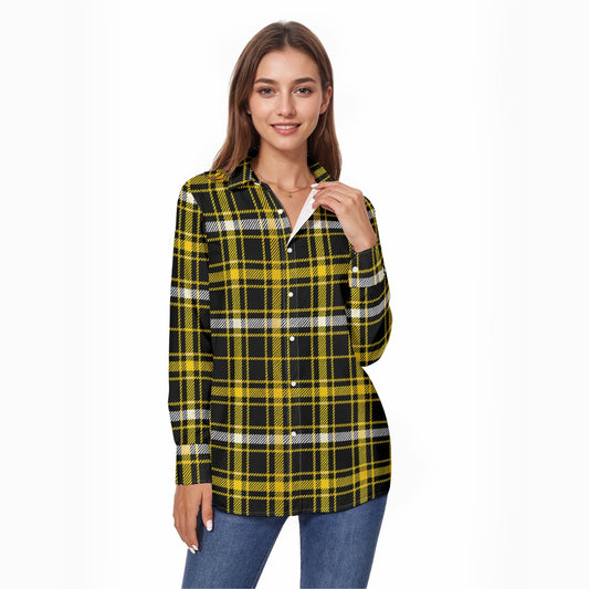 Missouri Tartan Plaid Tigers  Women's Comfort Shirt With Button|125GSM Cotton