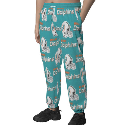 Miami Football Game Day All-Over Print Unisex Textured Casual Pants