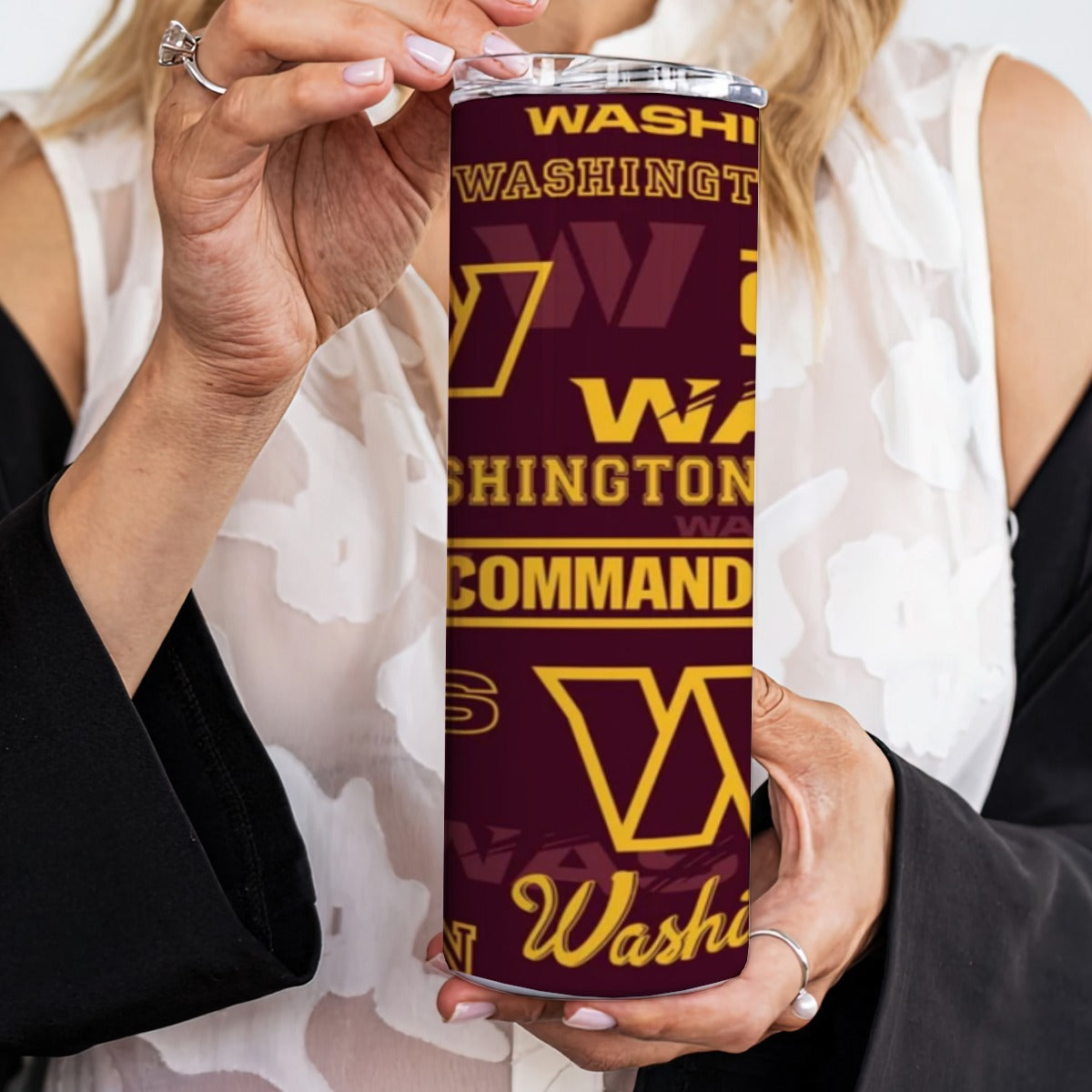 Washington Commanders Skinny Tumbler Stainless Steel with Lids 20OZ