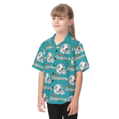 Miami Football Game Day All-Over Print Kid's Hawaiian Vacation Shirt