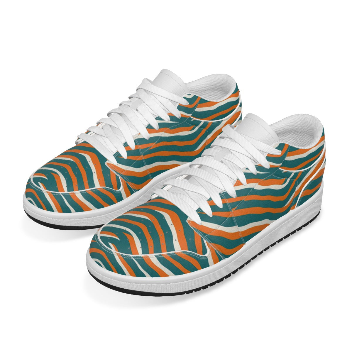 Miami Football Game Day Men's Low State Leather Stitching Shoes