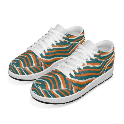 Miami Football Game Day Men's Low State Leather Stitching Shoes