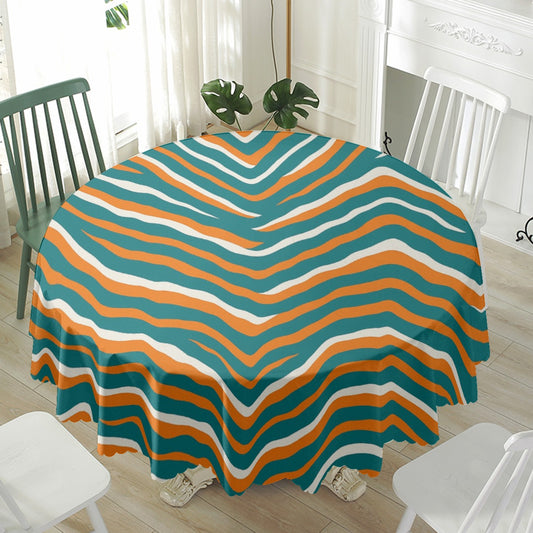 Miami Football Game Day Waterproof tablecloth | Round 180(gsm)