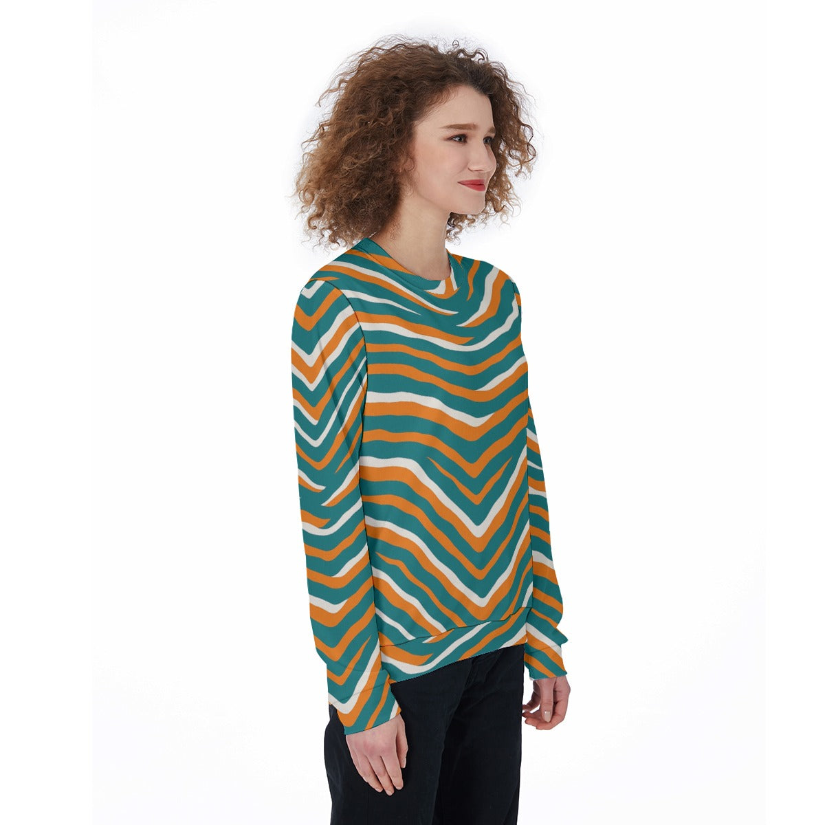 Miami Football Game Day All-Over Print Women's Loose Sweatshirt