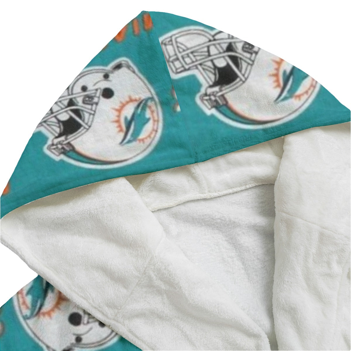 Miami Football Game Day All-Over Print Unisex Flannel Hooded bathrobe