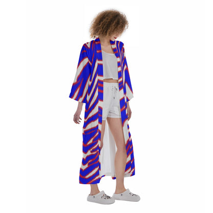 Buffalo Bills Zubaz Women's Satin Kimono Long Robe