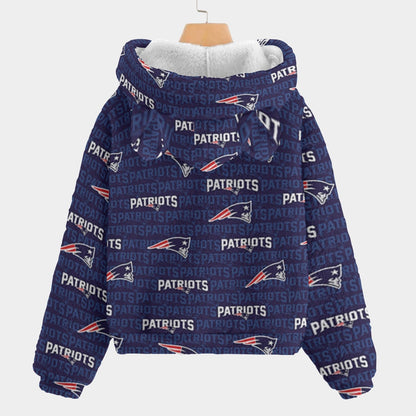 New England Football Game Day All-Over Print Kid’s Borg Fleece Sweatshirt With Ear