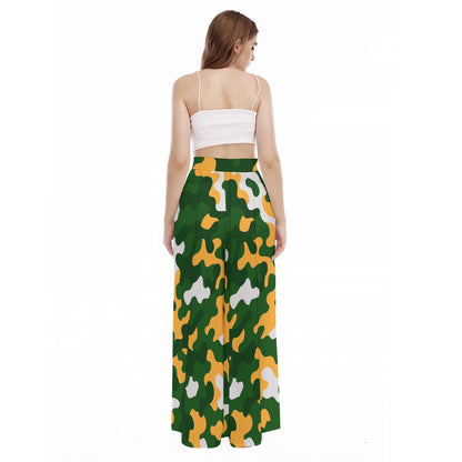 Green Bay Football Game Day All-Over Print Women's High Waist Wide Leg Trousers