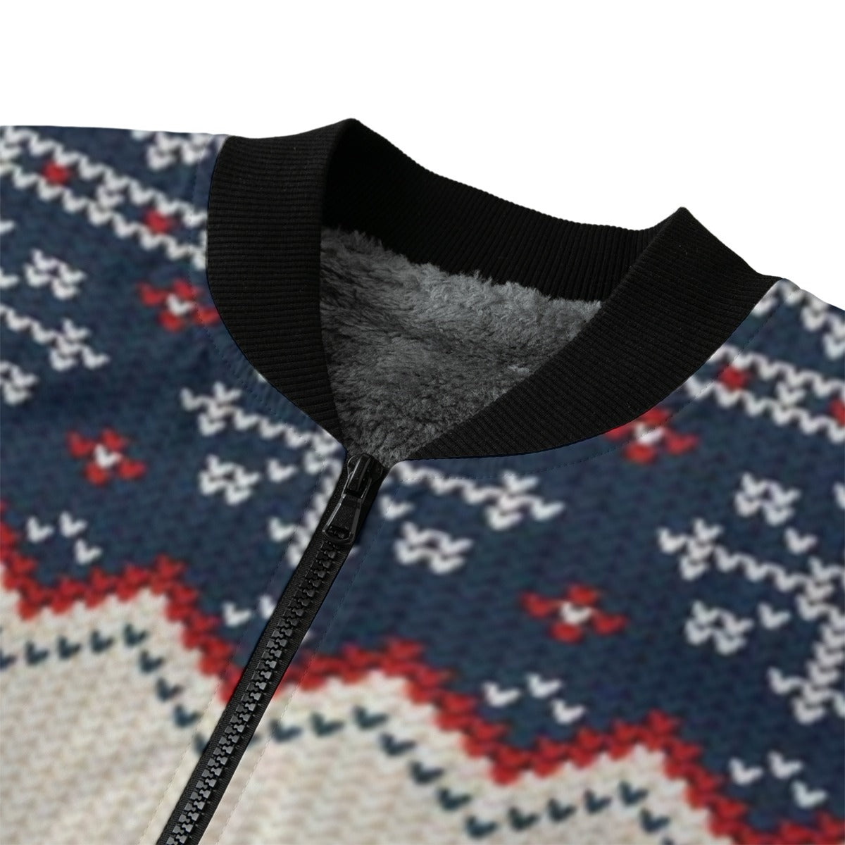 Urban Legend Snow Inspired Pattern Ugly Sweater Christmas Greeting Card Fleece Bomber Jacket