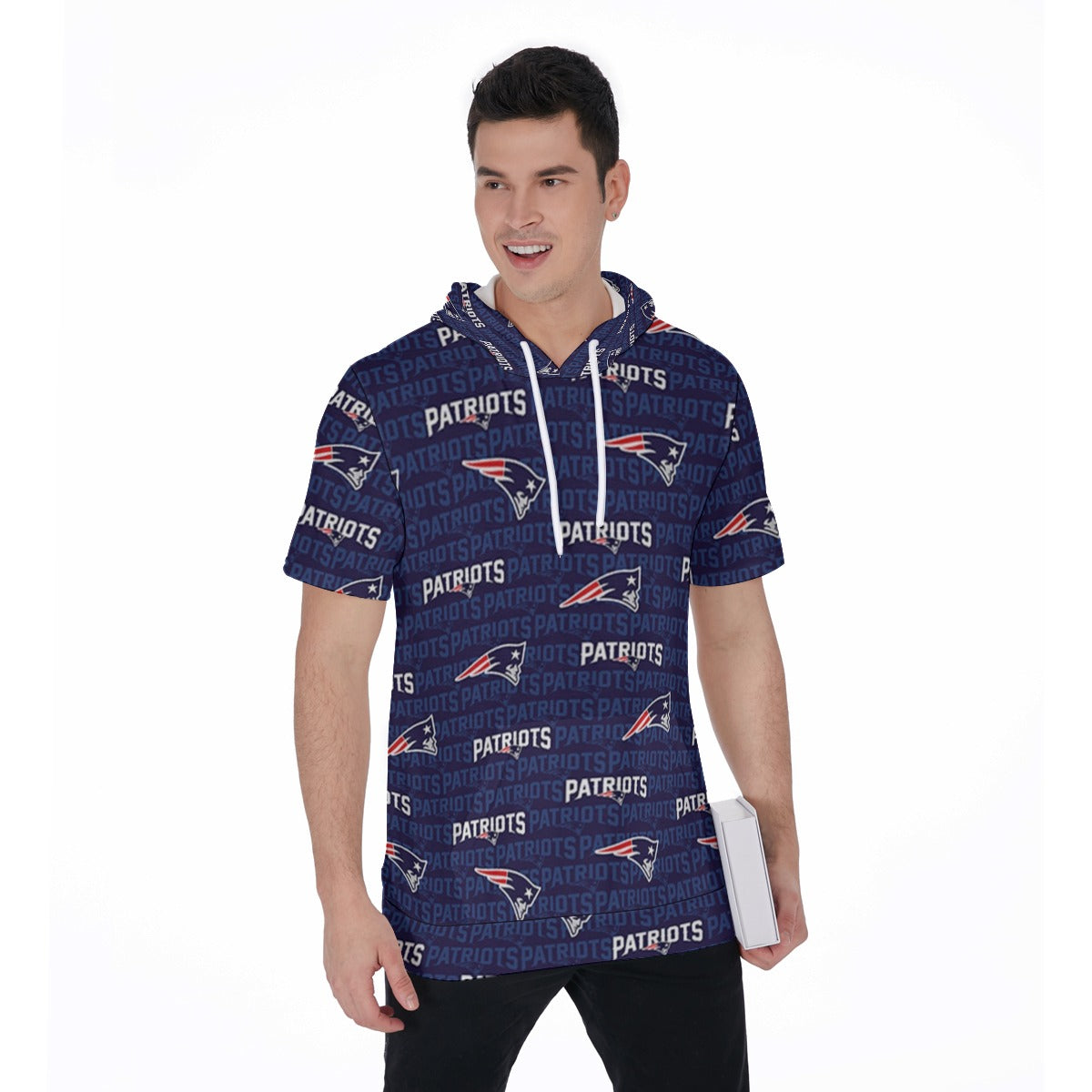 New England Football Game Day All-Over Print Men's Short Sleeve Hoodie T-Shirt