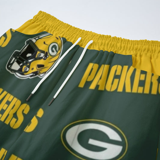 Green Bay Football Game Day All-Over Print Unisex Straight Casual Pants | 245GSM Cotton