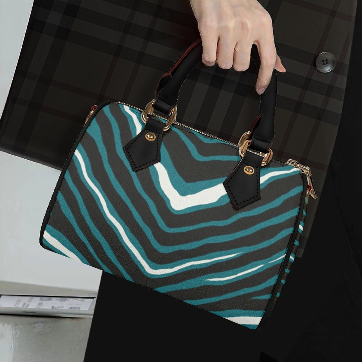 Philadelphia Football Game Day Classic Barrel-Shaped PU Leather Handbag