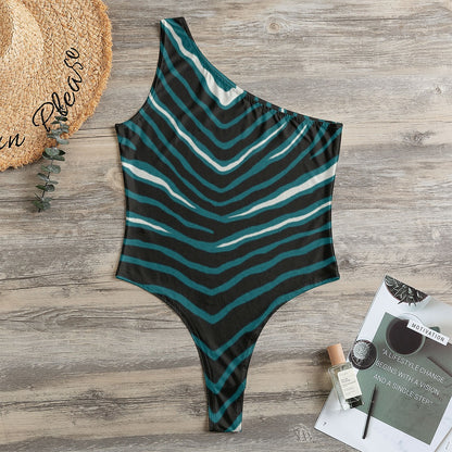 Philadelphia Football Game Day All-Over Print Women's One-Shoulder Bodysuit