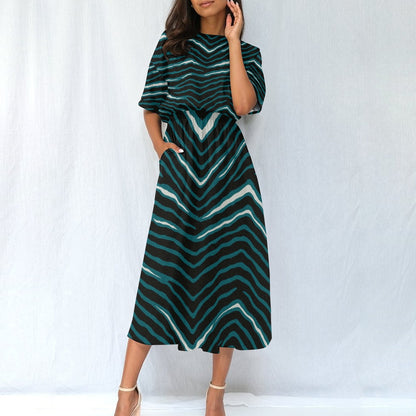 Philadelphia Football Game Day All-Over Print Women's Elastic Waist Dress