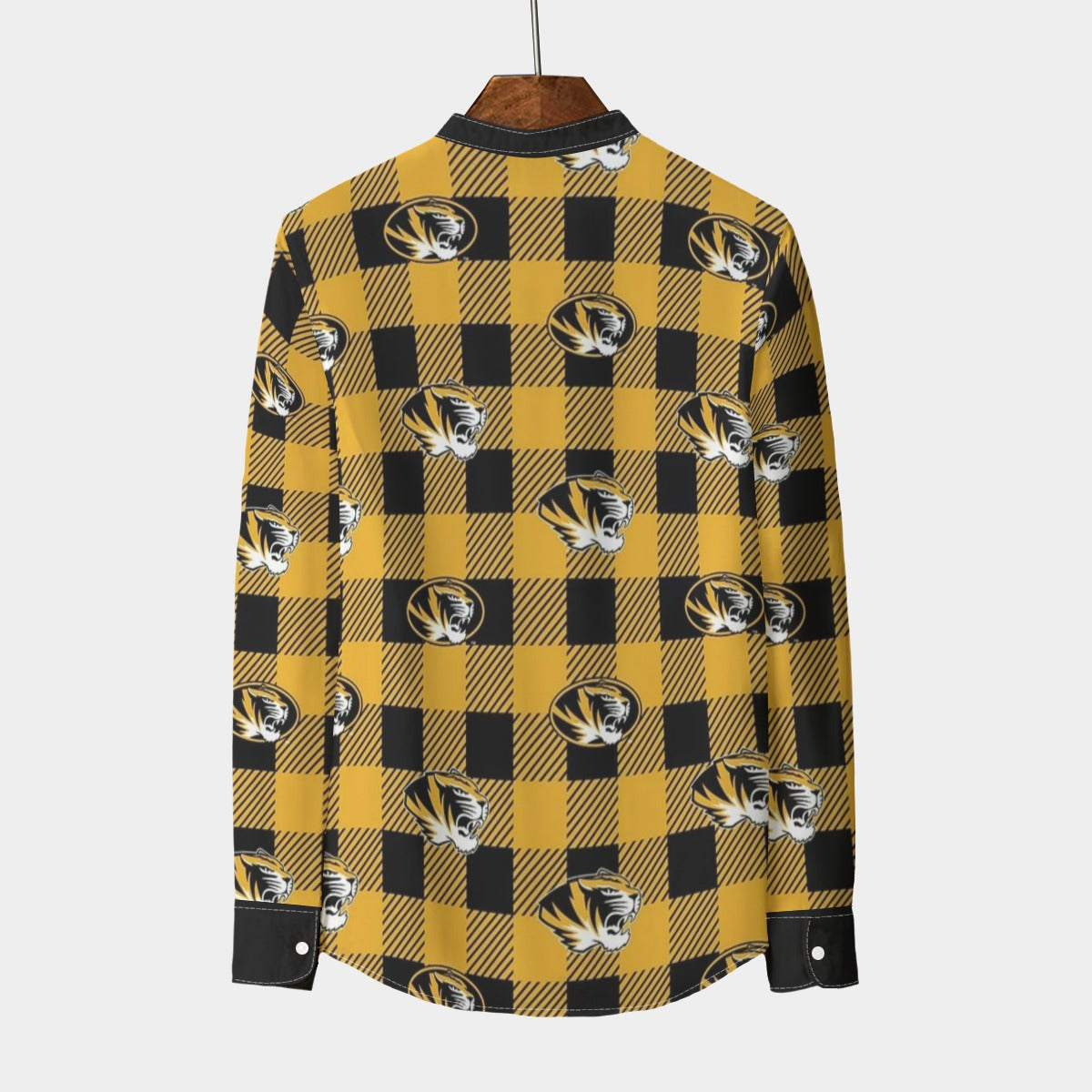 Missouri - Tigers Stand Collar Shirt With Long Sleeve|110GSM Imitation Flax
