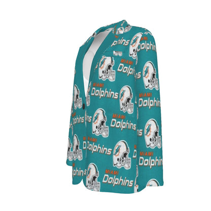 Miami Football Game Day All-Over Print Women's Leisure Blazer