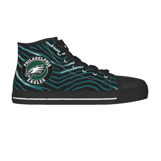 Philadelphia Football Game Day Men's Black Sole Canvas Shoes