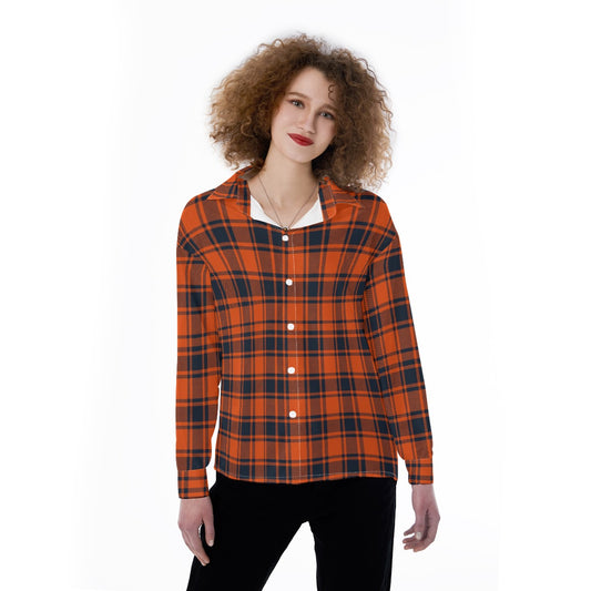 Illinois Urbana - Fighting Illini Tartan Plaid Women's Satin Shirt
