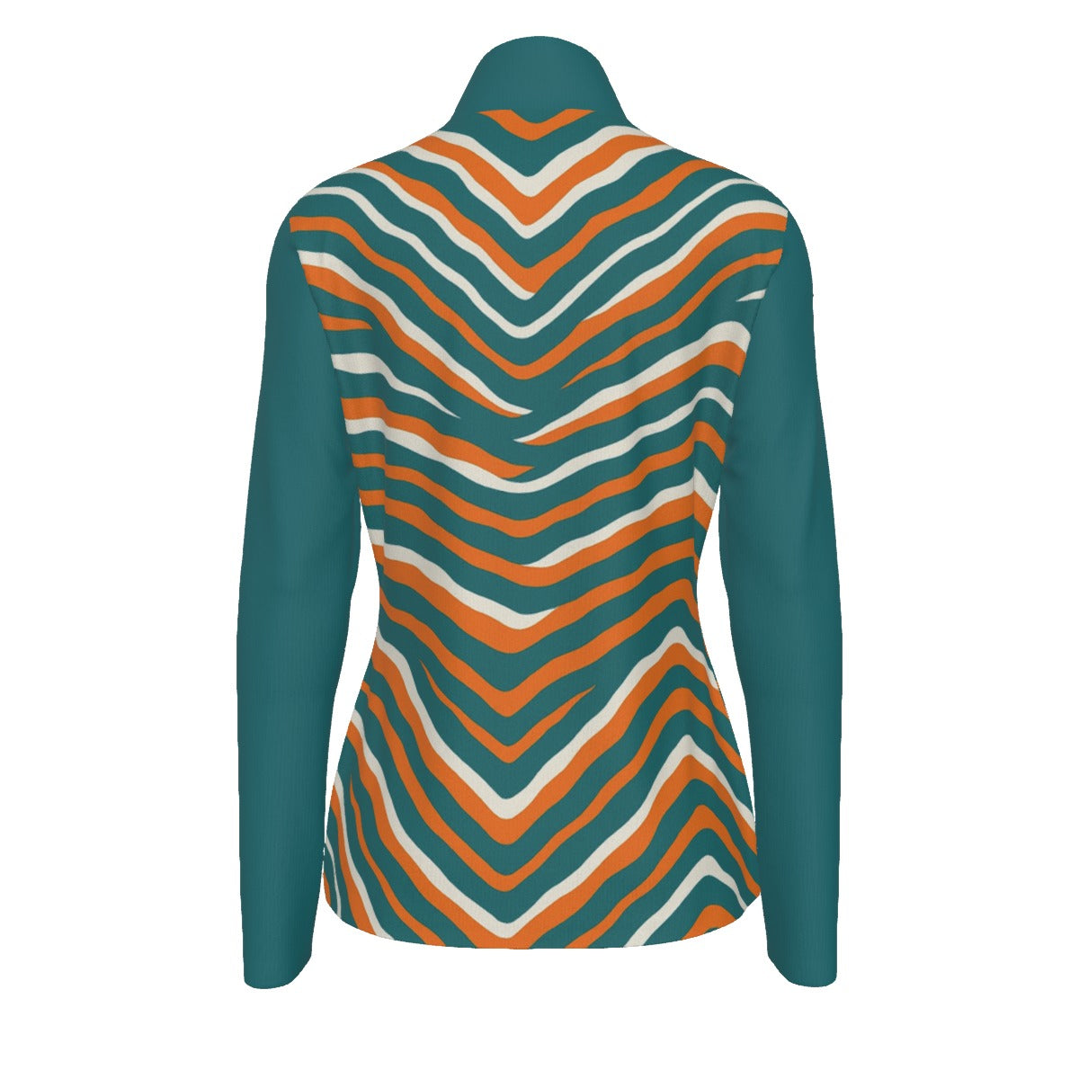 Miami Football Game Day All-Over Print Women's Sports Collar Jersey With Long Sleeve| Interlock