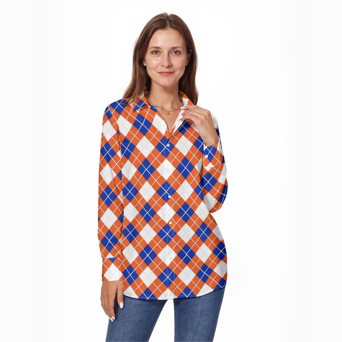 Florida - Gators tartan plaid Women's Long Sleeve Shirt
