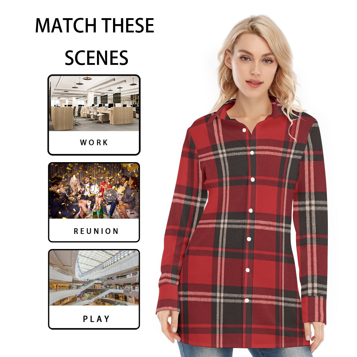 Cincinnati - Bearcats Tartan Plaid Women's Long Shirt