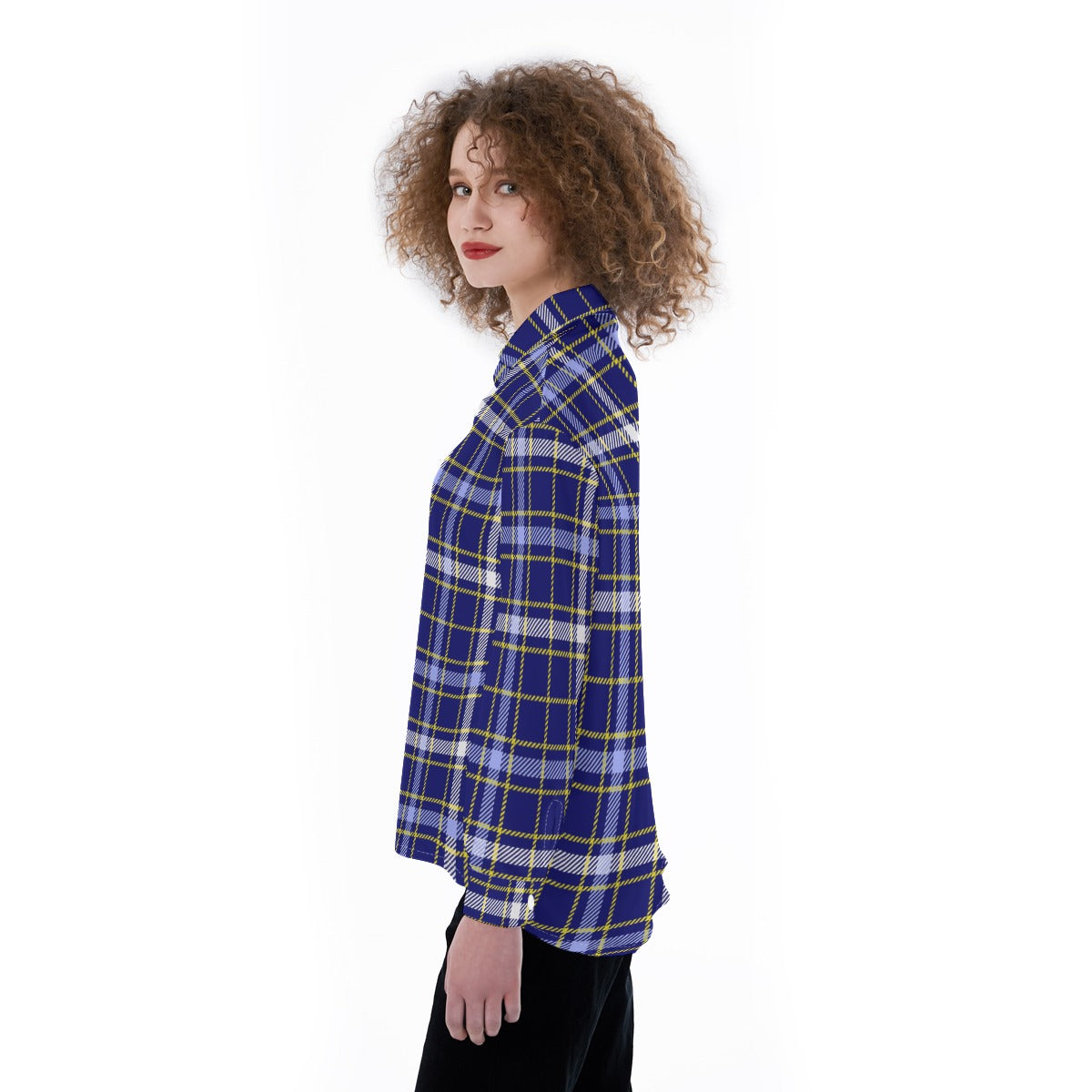 Michigan Tartan Plaid Wolverines Women's Satin Shirt