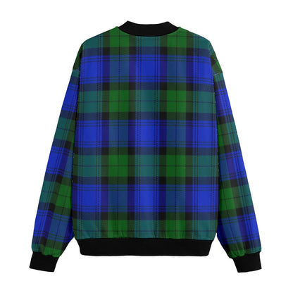Black Watch Scottish tartan plade Fleece Bomber Jacket