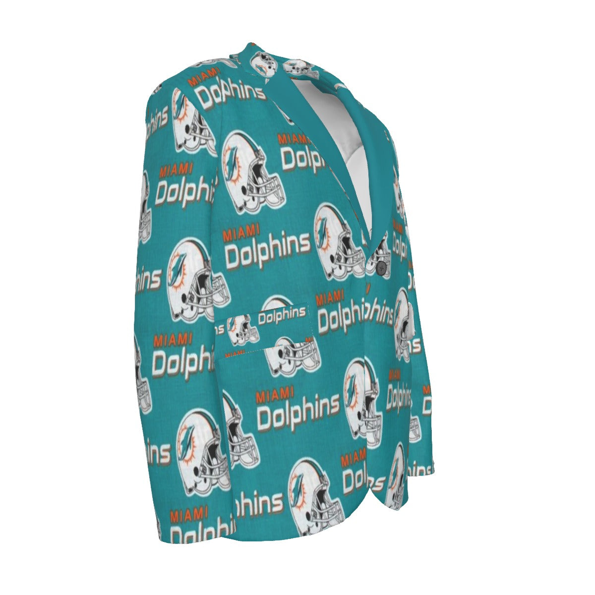 Miami Football Game Day All-Over Print Men's Casual Flat Lapel Collar Blazer