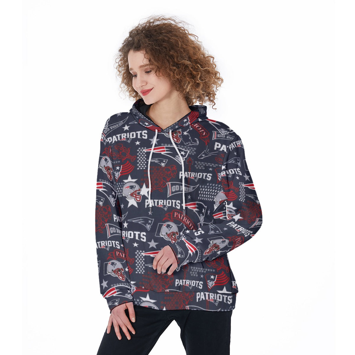 New England Football Game Day All-Over Print Women's Pullover Hoodie