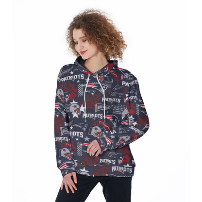 New England Football Game Day All-Over Print Women's Pullover Hoodie