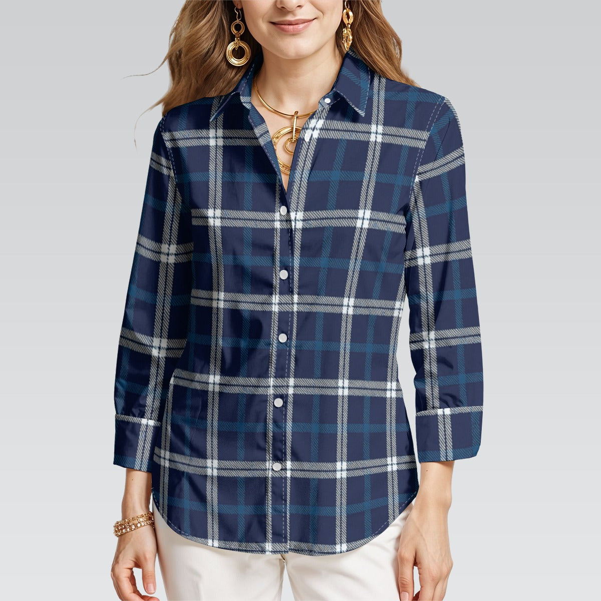 Penn State Tartan Plaid Nittany Lions Women's 3/4 Sleeve Shirt