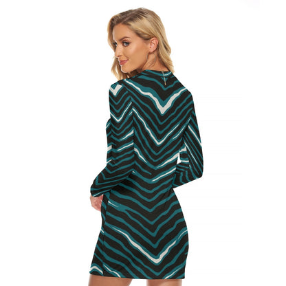 Philadelphia Football Game Day All-Over Print Women's Zip Front Tight Dress