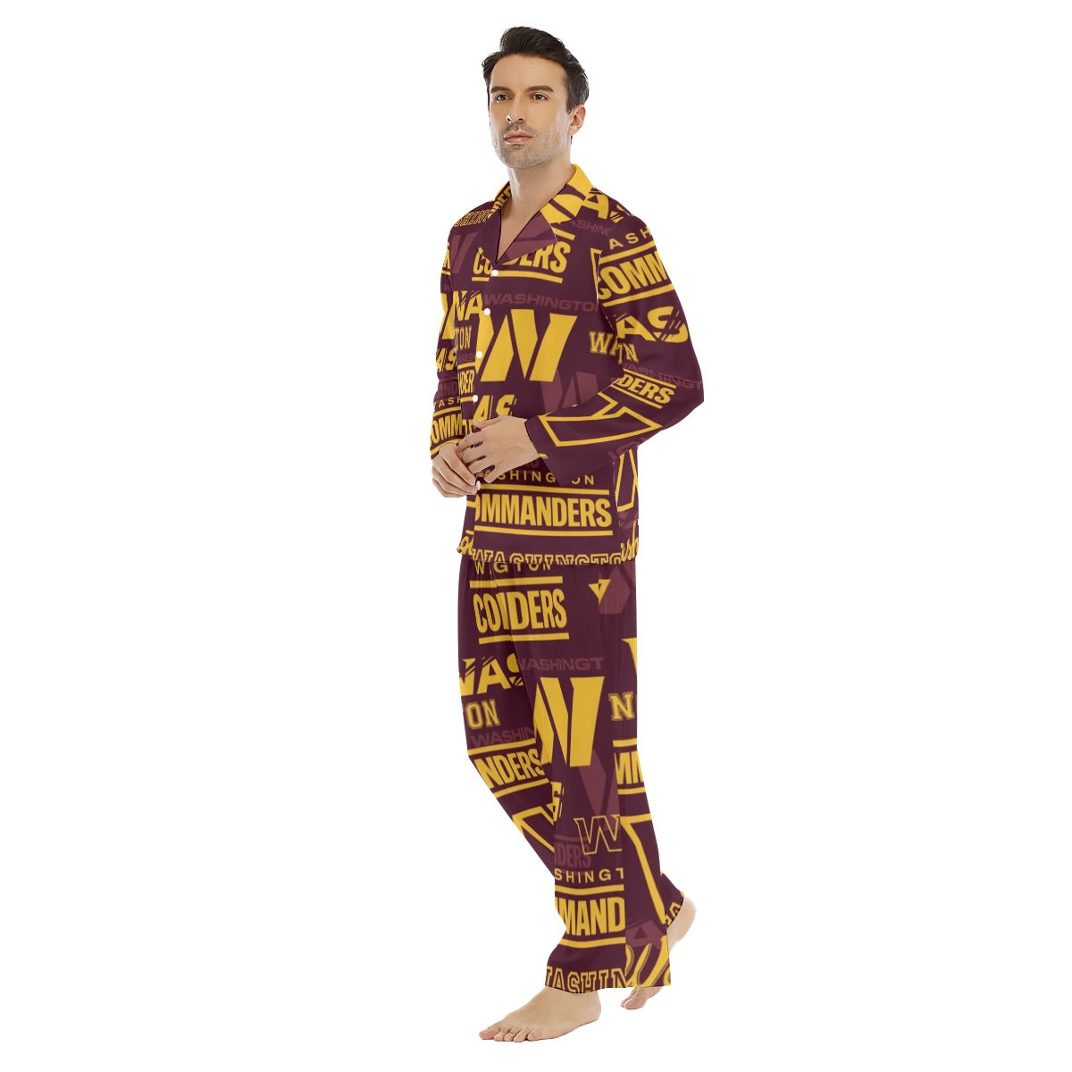 Washington Commanders Men's Lapel Pajama Set
