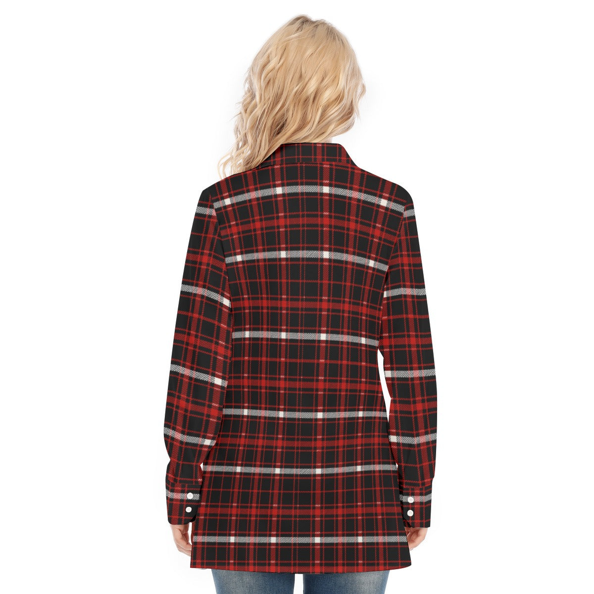Nebraska Tartan Plaid Cornhuskers Women's Long Shirt