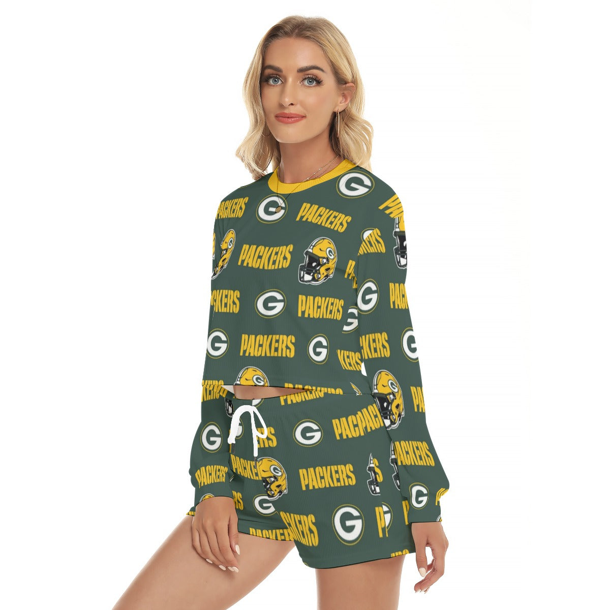 Green Bay Football Game Day All-Over Print Women's Short Sweatshirt And Pants Suit