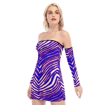 Buffalo Bills Zubaz Women's Off-shoulder Back Lace-up Dress