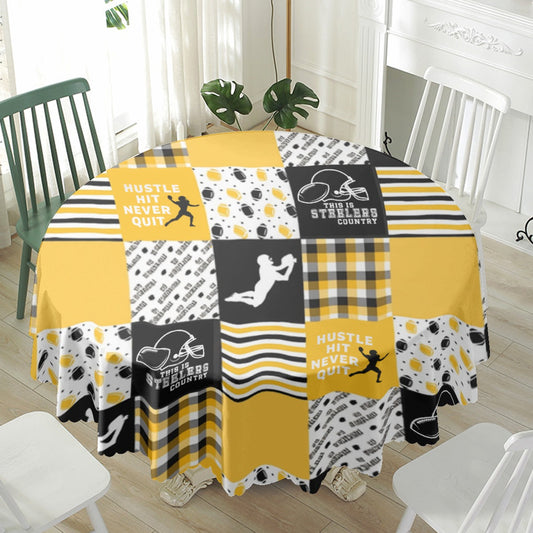 Pittsburgh Steelers Waterproof tablecloth | Round 180(gsm)