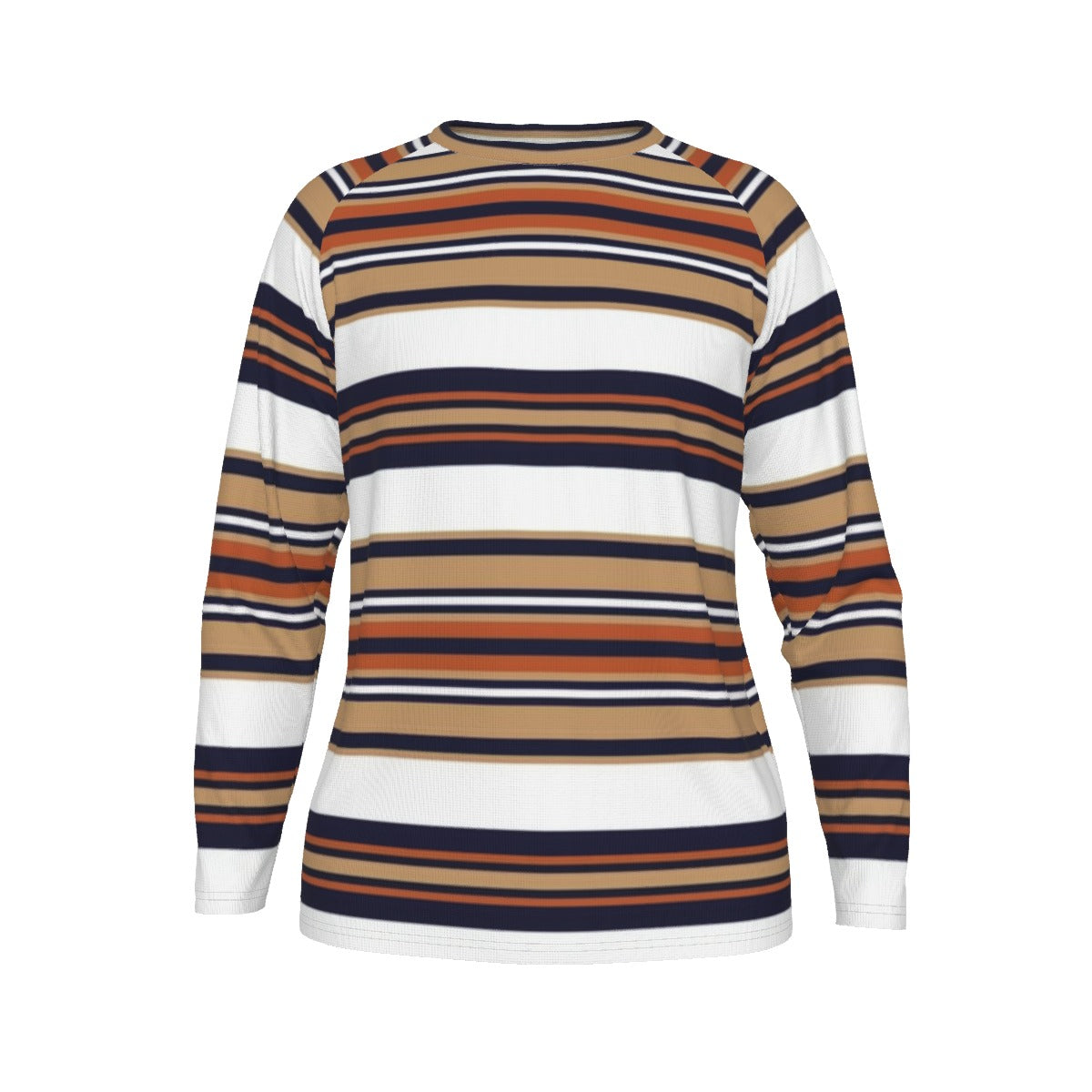 Long-sleeve shirt with horizontal stripes on a white background