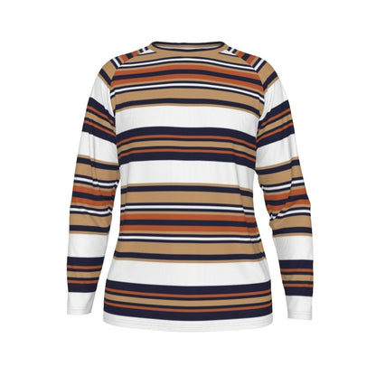 Long-sleeve shirt with horizontal stripes on a white background