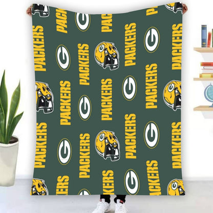 Green Bay Football Game Day Single-Side Printing Flannel Blanket