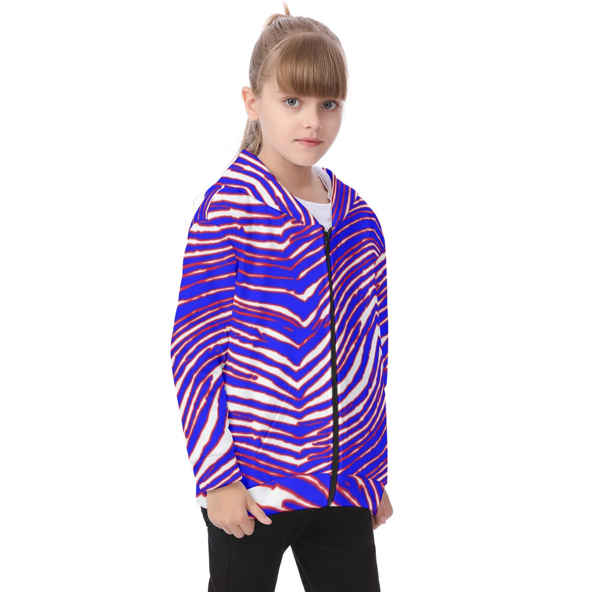 Buffalo Bills Zubaz Kid's Heavy Fleece Zip Up Hoodie