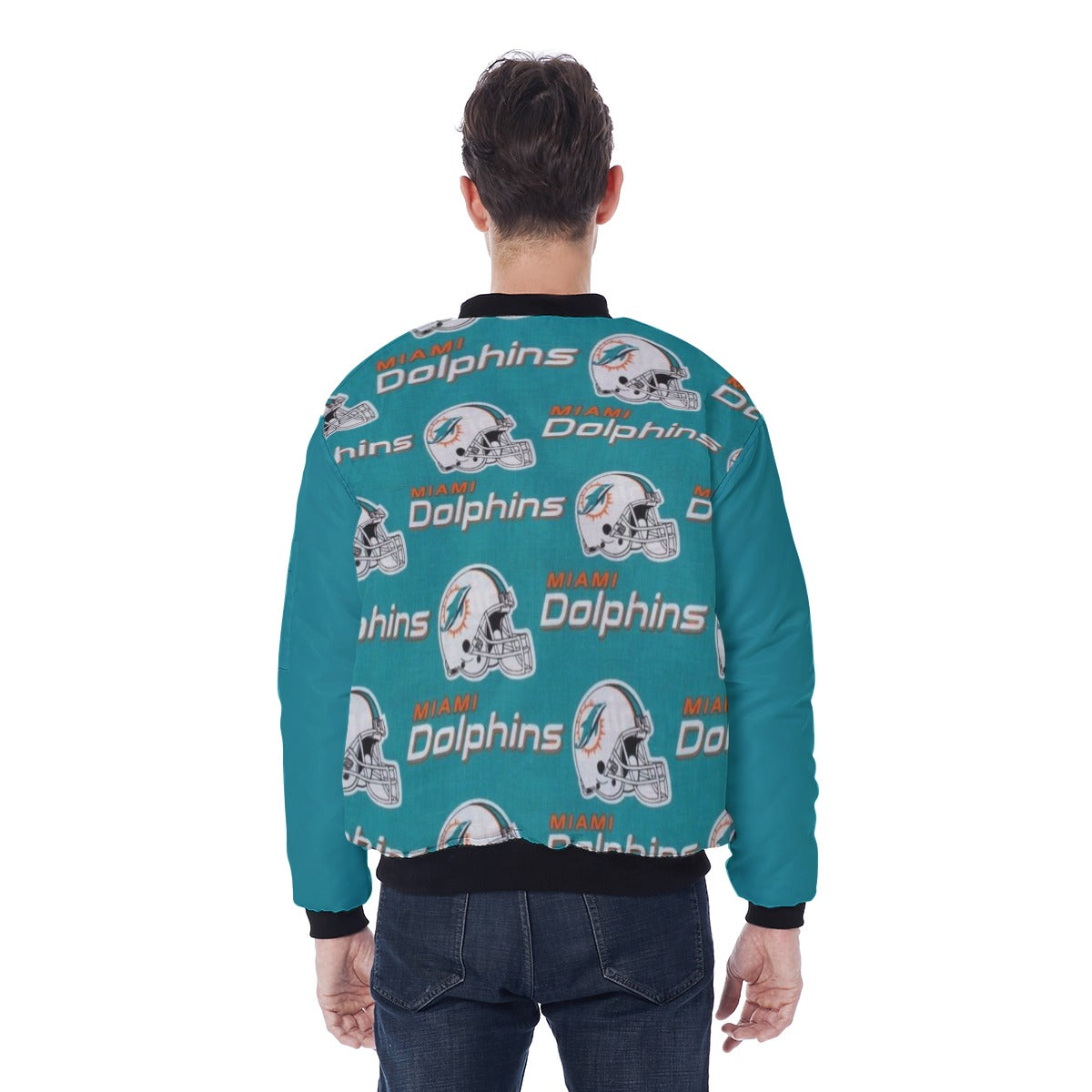 Miami Football Game Day All-Over Print Men's Bomber Jacket With Sleeve Pocket
