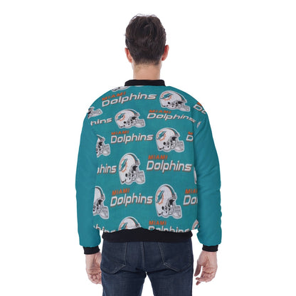 Miami Football Game Day All-Over Print Men's Bomber Jacket With Sleeve Pocket