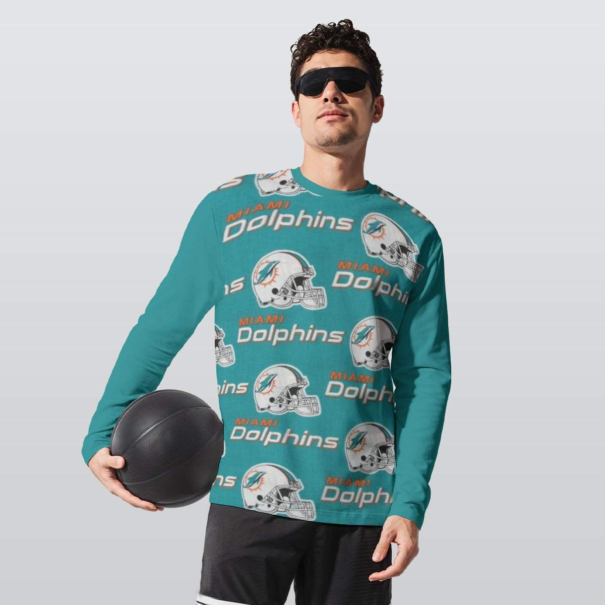 Miami Football Game Day All-Over Print Long Sleeve T-Shirt | 190GSM Cotton