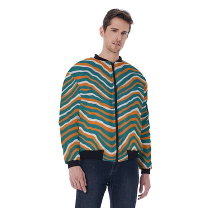Miami Football Game Day All-Over Print Men's Bomber Jacket With Sleeve Pocket