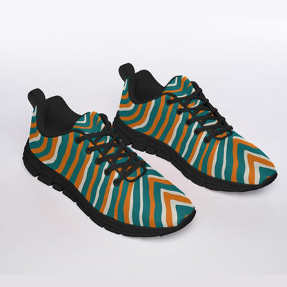 Miami Football Game Day All-Over Print Men's Sports Shoes With Black Sole